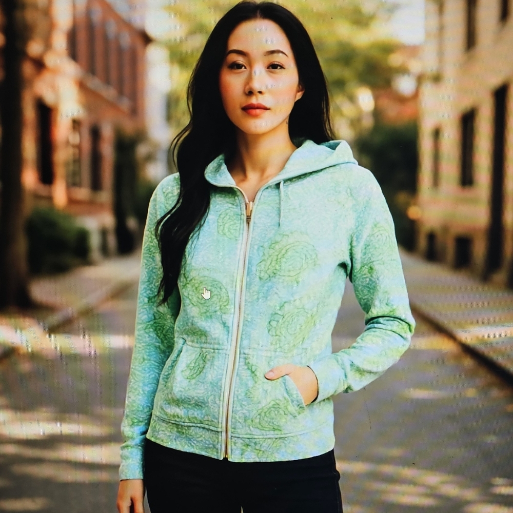 Lilly Pulitzer Leona Zip-Up Sweatshirt. Get Crackin'. Lightweight - Picture 1 of 9
